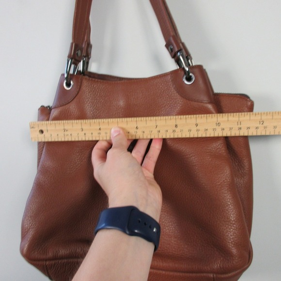 Peruzzi Italian Leather Shoulder Bag Women Brown Purse Handbag Tote Designer 760 - Picture 8 of 16
